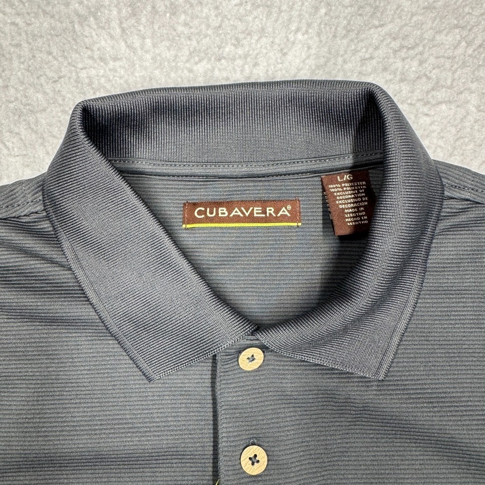 Cubavera Polo Shirt Short Sleeve Golf Casual Solid Gray Men's Size Large - Picture 3 of 8